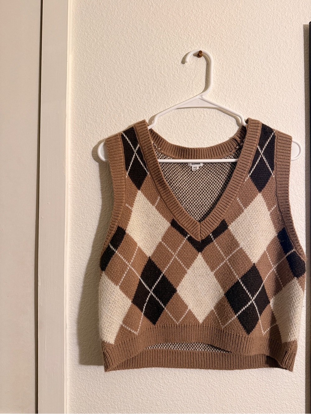 Garage - Argyle Knit V-Neck Sweater Vest